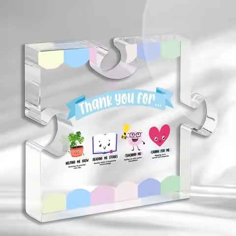 Plaque puzzle en acrylique – décoration de table pour enseignants