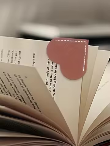 Lot de 3 marque-pages en cuir PU en forme de cœur